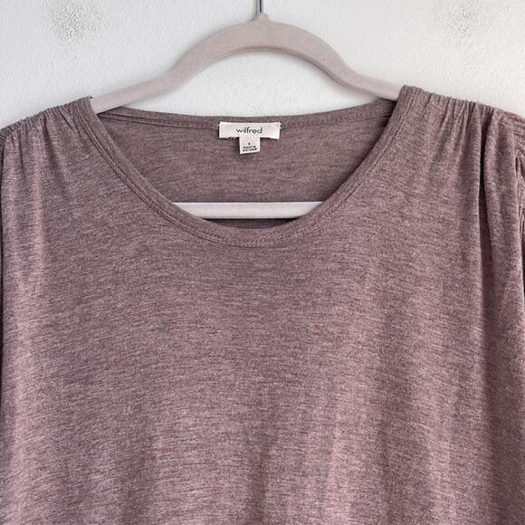 Wilfred heathered soft gather shoulder basic long sleeve scoop neck tshirt sz S - Picture 2 of 6